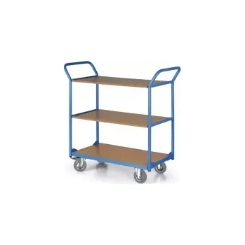 Plošinový vozík Policový vozík dílenský - 3 police 700 x 450 mm nešpinící