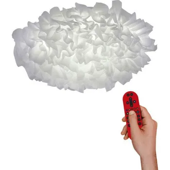 LEUCHTEN DIREKT is JUST LIGHT LED stropní svítidlo, Naomi, látkové stínidlo, bílé, CCT, pr.49cm MEDION RGB+2700-5000K