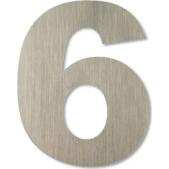 Nalepovací nerezové domovní číslo 6 - Arial Velikost: 7,5 cm