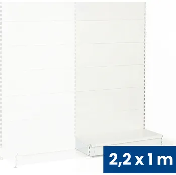 Prodejní regál Prodejní regál jednostranný, plné stěny, 2200 x 1000 x 450 mm, přídavný, bílá