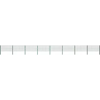 Plot Železný plotový panel se sloupky, 13,6 x 0,8 m, zelený