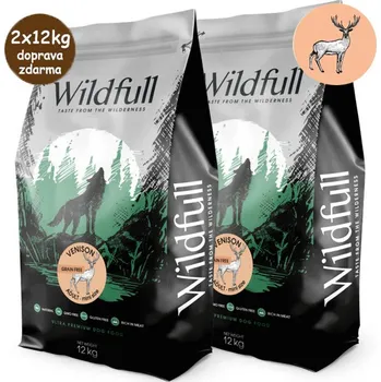 Krmivo pro psa Wildfull Dog Adult Mini Size GF - Venison & Pumpkin 2x12kg