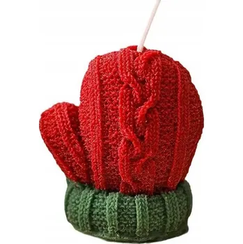 Svíčka Vánoční dekorativní svíčka rukavice | vosk sójový, květinová vůně