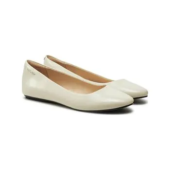 Dámské baleríny Baleríny Calvin Klein Round Ballerina HW0HW02449 Écru 37