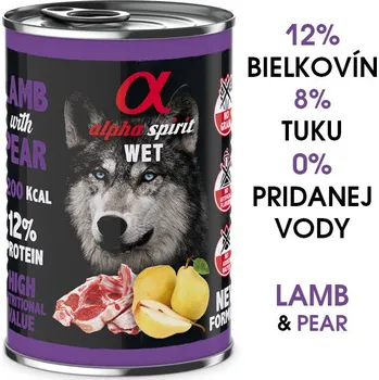 Krmivo pro psa Alpha Spirit Dog Wet - Lamb & Pear 400g