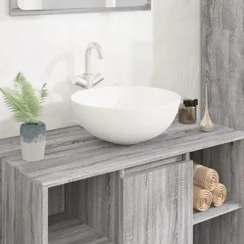 BÍLÉ KERAMICKÉ UMYVADLO KULATÉ 36X15 CM