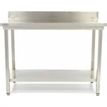 Maxima Nerezový stůl se zadní deskou - 180 x 70 cm - nastavitelná výška | Maxima, 09364042