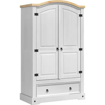 Šatní skříň Šatní skříň bílá 101 x 52 x 170 cm Masivní borovicové dřevo