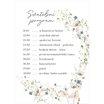 Svatební dekorace Svatební harmonogram 359