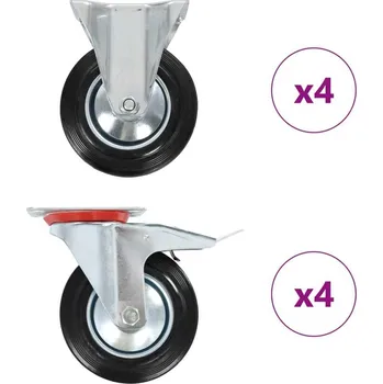 zvedák vidaXL 8 ks pojezdová kolečka 160 mm [278051]