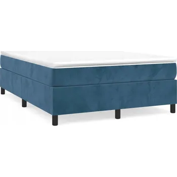 Postel Kontinentální postel 140x190 cm, tmavě modrá, samet, taštičkové pružiny