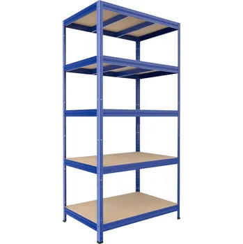 Dílenský regál Kovový regál do sklepa Biedrax 60 x 120 x 210 cm, modrý - 5 polic MDF
