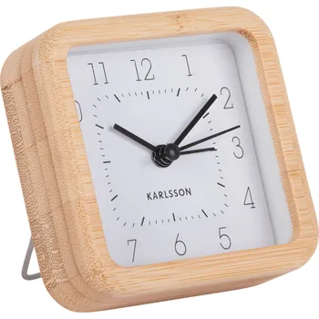 Budík Karlsson, Budík Neat Bamboo čtvercový, bílý - Formadore