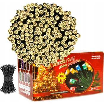 Vánoční dekorace Vánoční osvětlení na stromeček Světelný řetěz 100 LED diod, vnitřní, 7 m, 51 - 100 světýlek