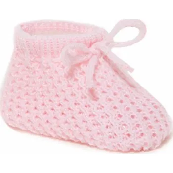 Capáčky Kojenecké pletené capáčky s mašličkou růžové