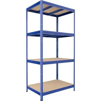 regál Regál do domácnosti Biedrax 45 x 120 x 180 cm, modrý, 4 police MDF, nosnost 200 kg na polici