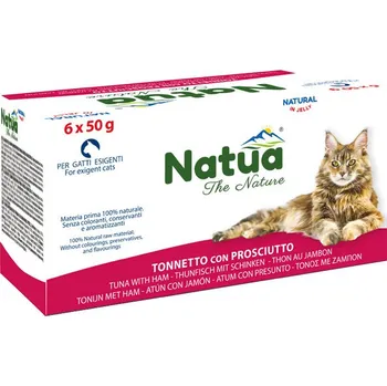 Krmivo pro kočku Natua Cat Adult Multipack- Filety z tuňáka a šunky 6x50g