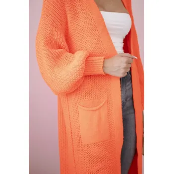 Dámský svetr Svetr dlouhý kardigan pomeranč UNI