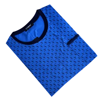 Pánská noční košile Pánská bavlněná noční košile C-lemon - AL3356-O Barva: Modrá, Velikost: 4XL