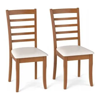 Jídelní židle Sada 2 kuchyňských židlí KC58814BE, hnědé - A COSTWAY