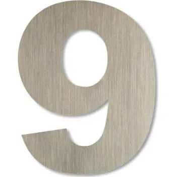 Nalepovací nerezové domovní číslo 9 - Arial Velikost: 10 cm
