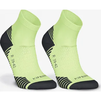 Pánské ponožky KIPRUN Střední běžecké ponožky Run 500 silné 2 páry 39/42 ZELENÁ|ŽLUTÁ