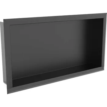 Koupelnový nábytek Černá hliníková polička do niky, zapuštěná do zdi, koupelnová 60x30x10 SZTOS!