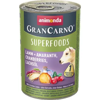Krmivo pro psa Animonda GranCarno Superfoods Jehňčí + amarant, brusinky a lososový olej 400g