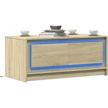 Konferenční stolek Konferenční stolek s LED osvětlením, dub sonoma, dřevěný kompozit