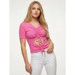 Sinsay - Žebrovaná halenka s řasením a výstřihem vpředu - fialová - 7130K-40X - 7130K-40X-XS