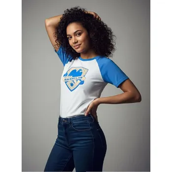 Dámské oblečení Sinsay - Bavlněná košilka s potiskem Harry Potter - modrá - 2773B-55X - 2773B-55X-XS