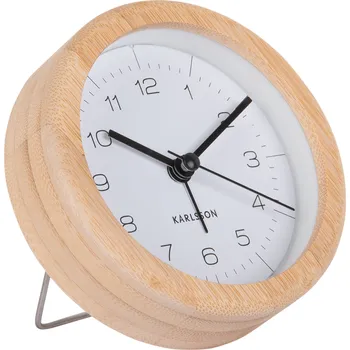 Budík Karlsson, Budík Neat Bamboo, kulatý, bílý - Formadore