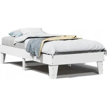 Postel Rám postele borovice bílá 193,5 x 93,5 x 36 cm s přídavným úložným prostorem