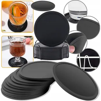 Obraz POHÁRKY SE stojánkem SADA 12 kusů silikonových podložek pod podložky