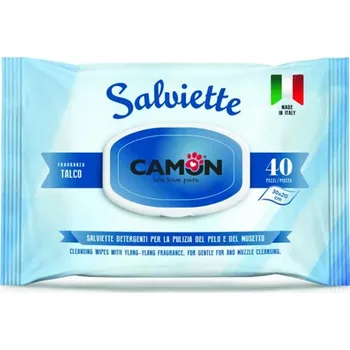Kosmetika pro psa Vlhčené utěrky pro zvířata Camon s vůní dětského pudru 40ks