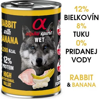 Krmivo pro psa Alpha Spirit Dog Wet - Rabbit & Banana 400g