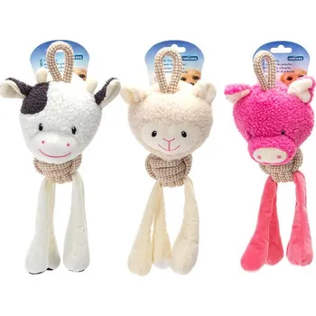 Hračka pro psa Plyšová hračka Nobleza - Zvířátko na šňůře s nohami 39,5 cm Barva: Růžová