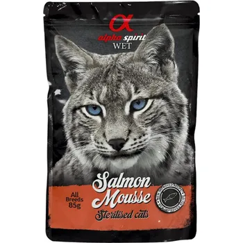 Krmivo pro kočku Alpha Spirit Sterilized Cat - Jemná lososová pěna 85 g