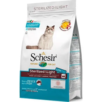 Krmivo pro kočku Schesir Cat Sterilized & Light - Mořské ryby s rýží 400 g