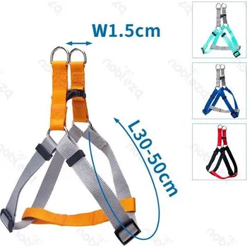 Postroj pro psa Postroj Nobleza dvoubarevný XS (š.1,0 cm x d.20-40 cm) Barva: Modrá