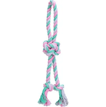 Hračka pro psa Bavlněná šňůra s uzlem Nobleza - 42 cm Barva: Růžová