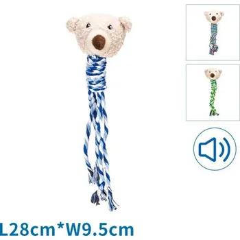 Hračka pro psa Plyšová hračka Nobleza - Medvěd s lanem 28 cm Barva: Modrá