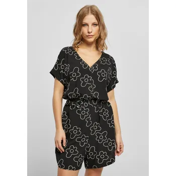 Dámský overall Dámská kombinéza s krátkým viskózovým páskem v černé barvě Urban Classics černá 2547459