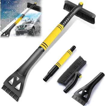 Autoškrabka ŠKRABKA NA OKNA 3V1 S TELESKOPICKÝM KARTÁČEM SKLÁDACÍ NA AUTO PRO ODSTRAŇOVÁNÍ SNĚHU