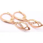 Klenoty Budín Dámské zlaté visací náušnice z růžového zlata se zirkony 585/1,82gr 6630408 (Klenoty Budín Dámské zlaté visací náušnice z růžového zlata se zirkony 585/1,82gr 6630408)