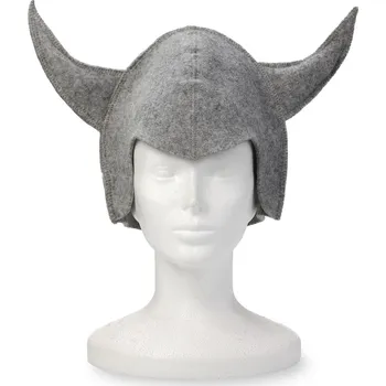 Čepice Wooline Saunová čepice Viking s rohy, šedá
