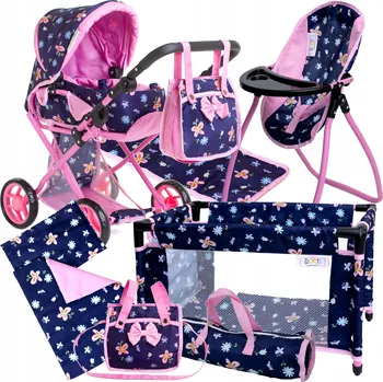 Kočárek pro panenku Kočárek pro panenky sada 3v1 Doris Sada pro panenky