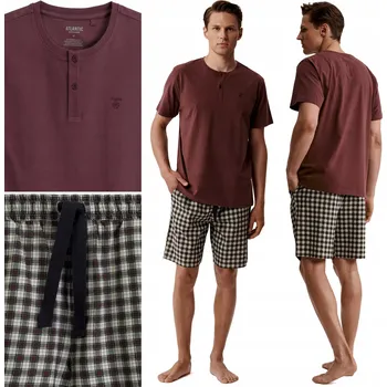 PÁNSKÉ PYŽAMO Atlantic NMP-397 Pyžamový Set Krátké Bavlněné - XXL