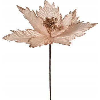 umělá květina Vánoční dekorace / umělý květ vánoční hvězda béžová - 31x32 cm