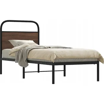 Postel Jednolůžková kovová postel VidaXL 75x190 cm, dekor dub